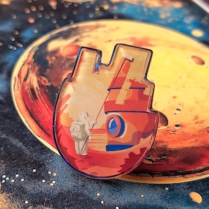Planet Mars Astronaut Space Pin | Space Planet Explorer Pin | Spaceship Pin for Backpacks, Jackets, Bags | Galaxy Space Pin | Outer Space