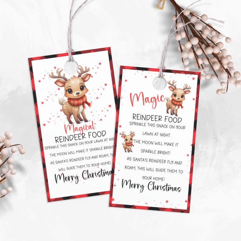 Magic Reindeer Food Tag Printable Personalized Reindeer Food Template ...