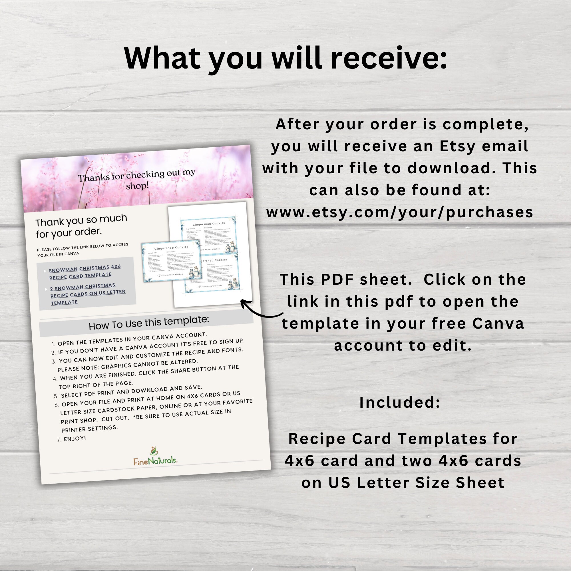 Printable Holiday Recipe Template, Christmas Cookie Recipe Card ...