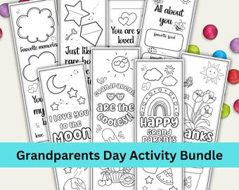 Grandparents Day Activity Bundle, Grandparents Day Printable Craft, Grandparents Day Coloring Bookmarks, Art Gift Idea Grandparents And Kids