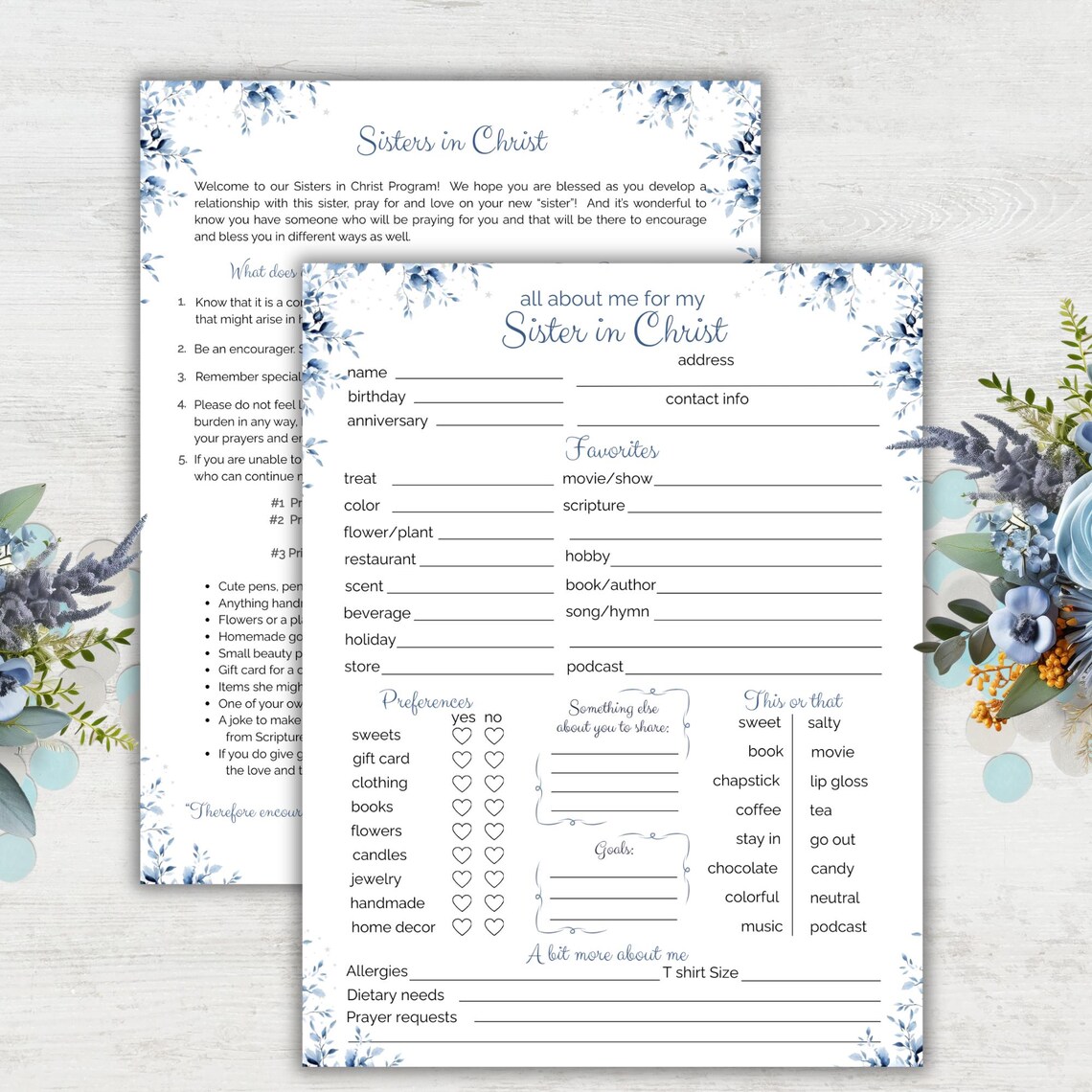 Ministering Sister Survey, Christian Woman Questionnaire, Blessed ...
