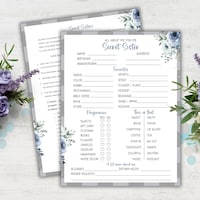 PRINTABLE PDF - Sweet Spring Questionnaire (gift Exchange, Gift Ideas ...