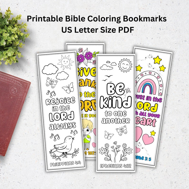 Bible Verse Coloring Bookmarks for Christian Kids, Bible Verse ...