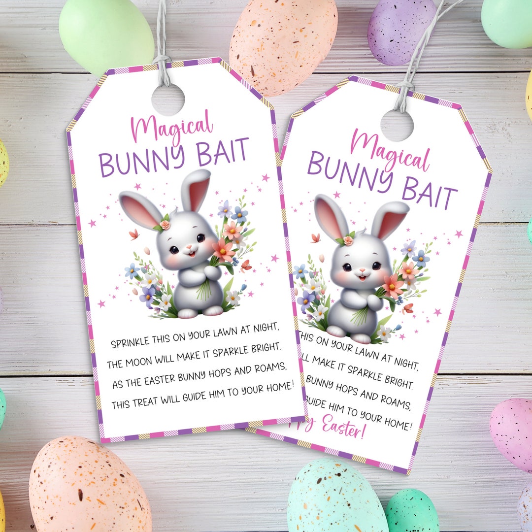 Bunny Bait Tag Printable, Easter Bunny Bait Food Label, DIY Easter ...