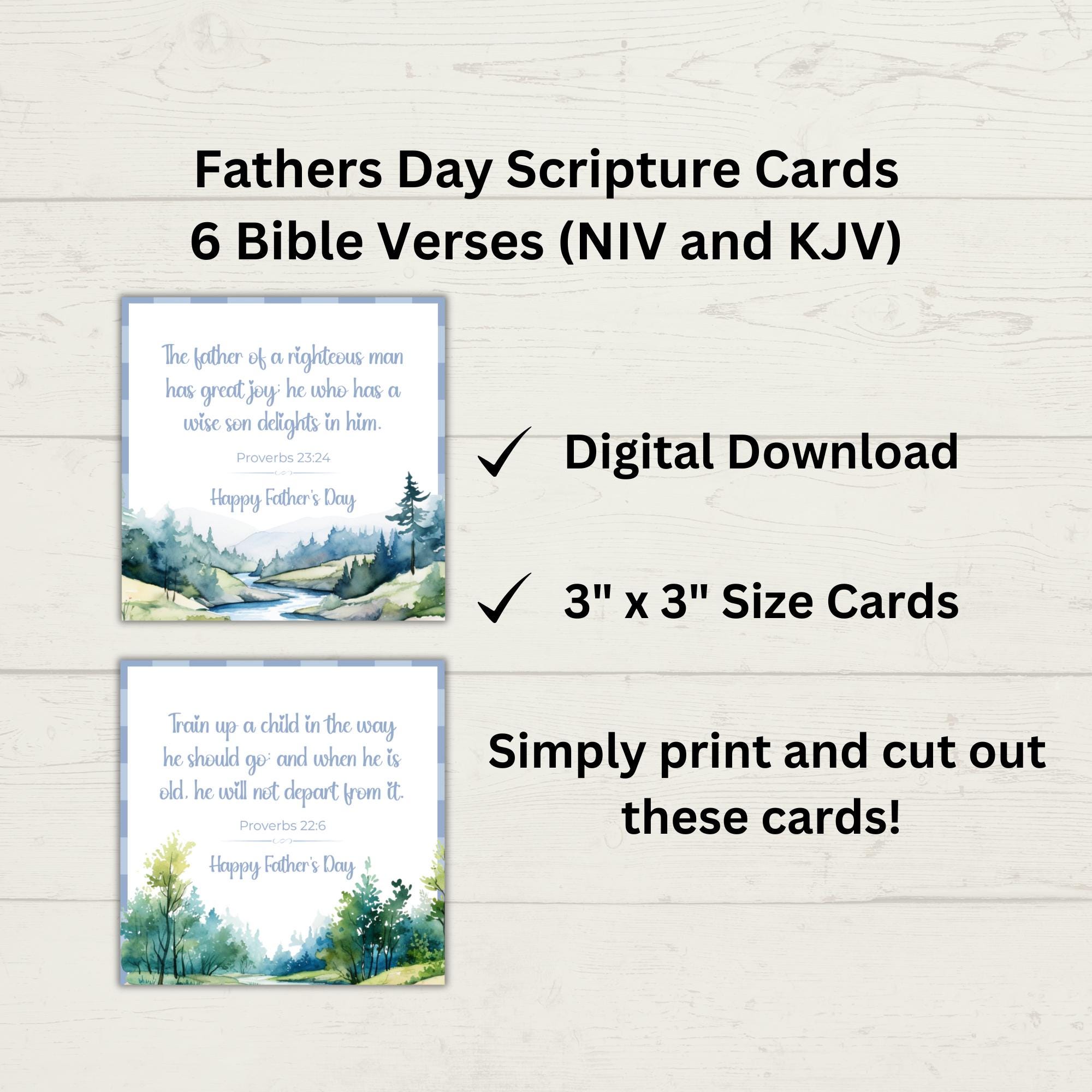 Christian Fathers Day Bible Verse Card, Fathers Day Scripture Card ...