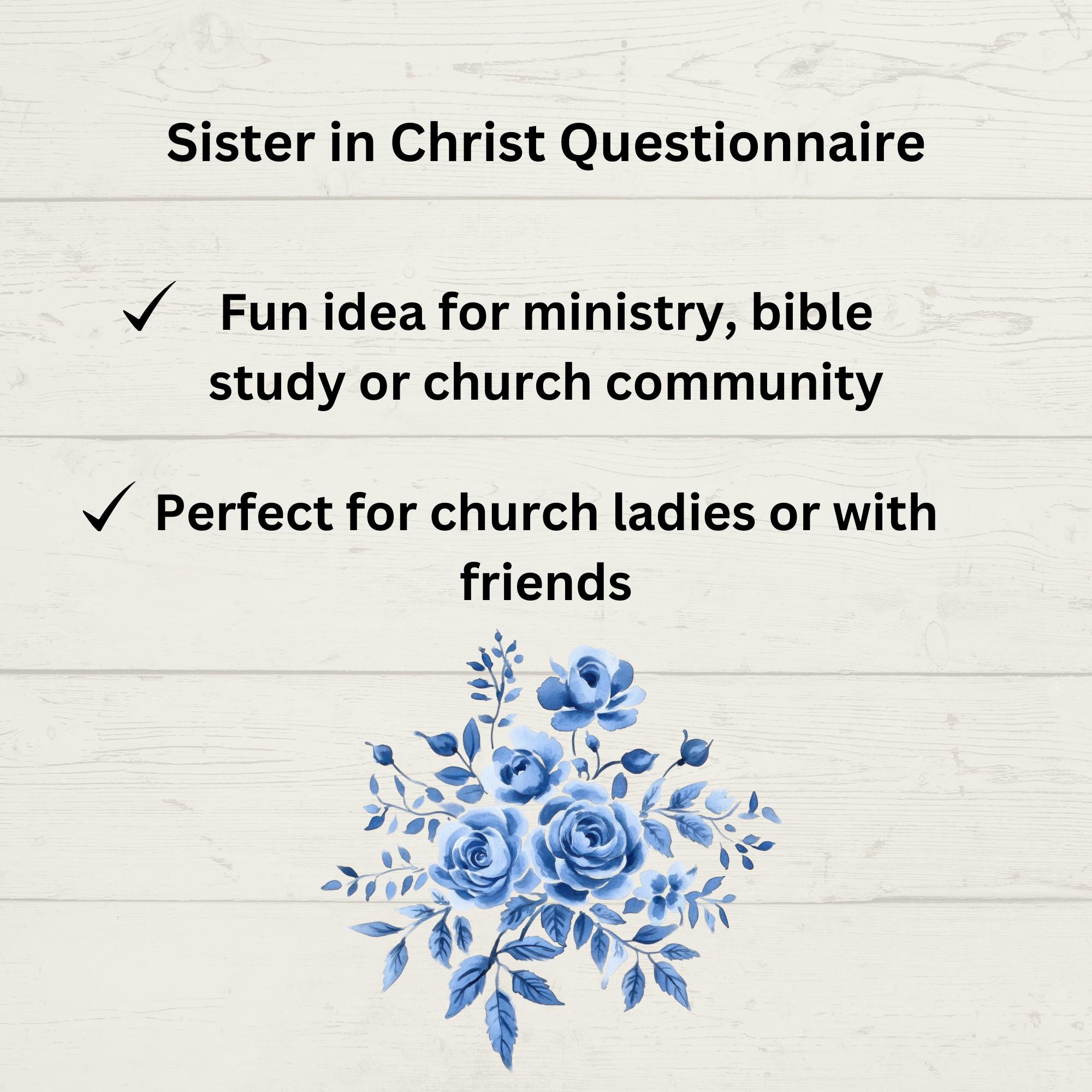 Ministering Sister Survey, Christian Woman Questionnaire, Blessed ...