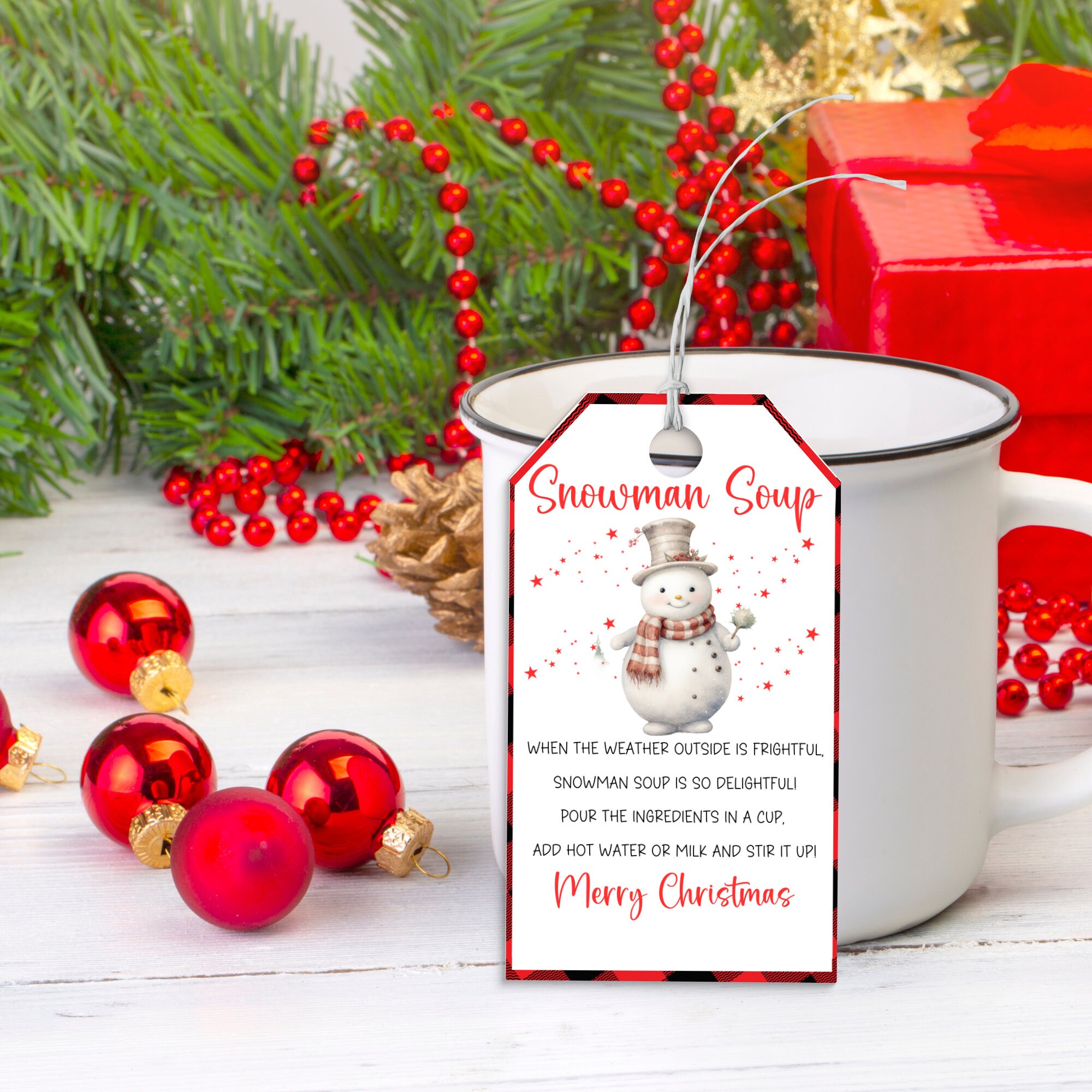 Snowman Soup Gift Tag Printable Personalized Snowman Soup - Etsy