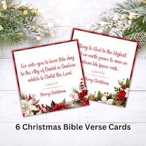 Christmas Bible Verse Cards, Christian Scripture Cards, Inspirational Christmas Printable, Holiday Faith Gift Tag, Stocking Stuffer
