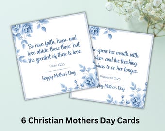 Tarjeta con versículo bíblico para el Día de la Madre, tarjeta imprimible con versículo bíblico floral para el Día de la Madre, versículo bíblico para mamá, etiqueta de regalo para mujer cristiana, regalo religioso para mamá