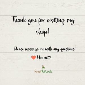 May include: Thank you for visiting my shop! Please message me with any questions! Henriette Fine Naturals.