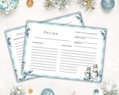 Christmas Recipe Cards Printable, Printable Holiday Recipe Cards, Christmas Recipe Baking Gift Idea, Family Recipe Card 4x6 Instant Download