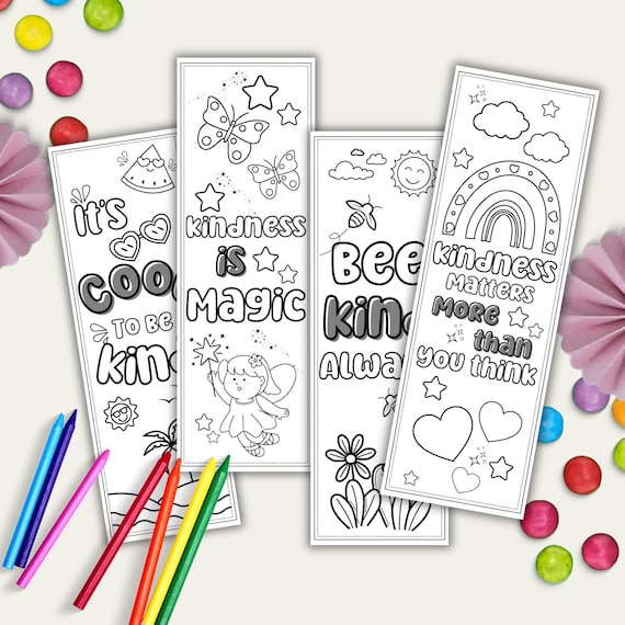 筆記具 kindness Kindness Printable Bookmarks Kindness Coloring Bookmarks