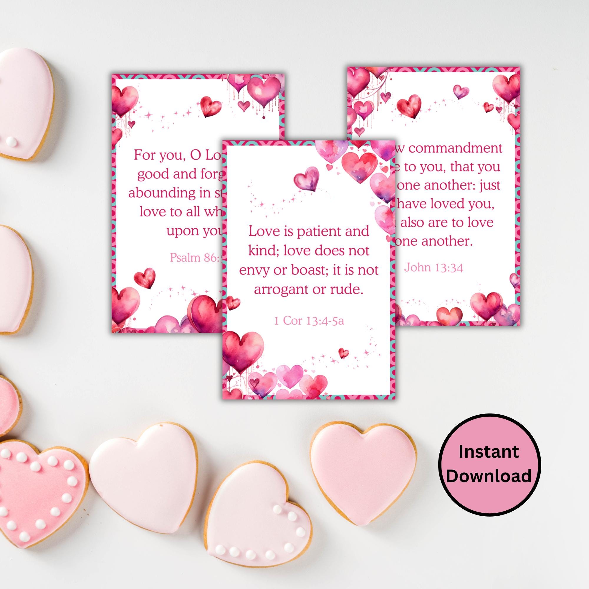Christian Valentines Cards, Printable Scripture Cards, Mini Valentine ...