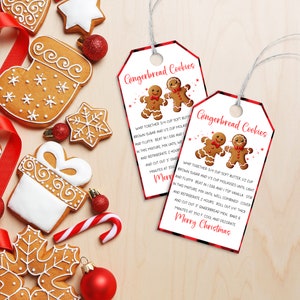 Weihnachtsplätzchen-Rezept Favor Tag, Lebkuchen-Plätzchen-Mix im Glas Geschenkanhänger Weihnachtsplätzchen-Rezeptanhänger Printable Weihnachtsbäckerei Geschenkidee