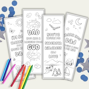 Christlicher Vatertag Färbung Lesezeichen für Kinder, Vatertag druckbare Bibel Aktivität, Christian Dad Malseite, Sonntagsschulhandwerk