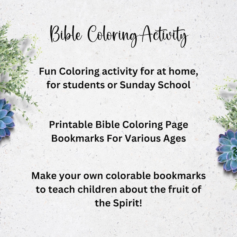 May include: Printable Bible coloring page bookmarks for various ages. Fun coloring activity for at home, for students or Sunday School. Make your own colorable bookmarks to teach children about the fruit of the Spirit!
