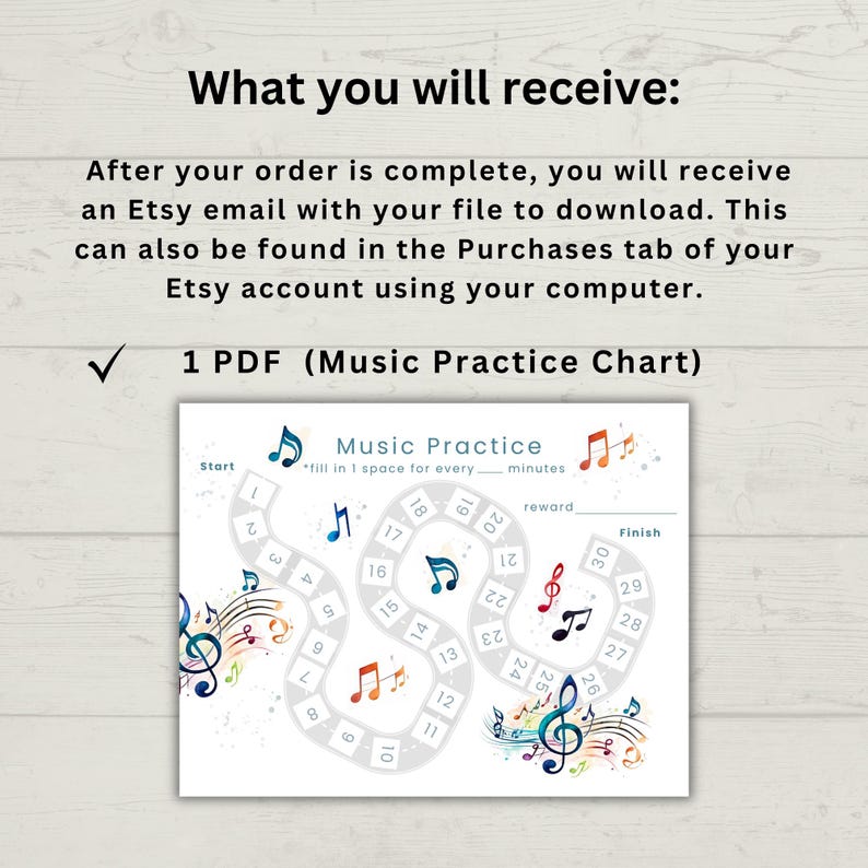 Music Practice Reward Chart Printable, Music Practice Tracker for Kids ...
