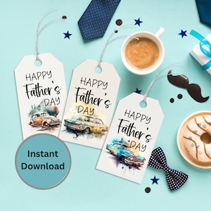 Glücklicher Vatertag Geschenkanhänger druckbar, Vatertagsgeschenketikett, Vatertagsgeschenkanhänger, druckbarer glücklicher Vatertagsanhänger, Keks-Geschenkanhänger für Vater