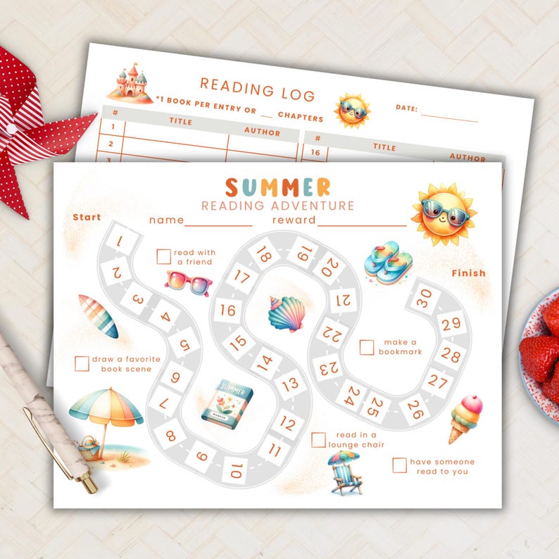 Kids Summer Reading Challenge, Summer Reading Reward Chart Printable, Summer Book Reading Log, Summer Reading Tracker Activity For Kids