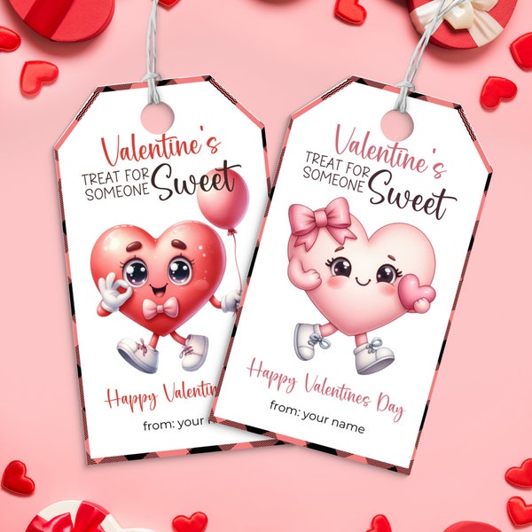 Retro Valentine Tag Printable Cookie Valentine Treat Tag Printable Valentine Chocolate Tag Editable Valentine Candy Tag Valentine Favor Tag