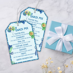Vaderdag Snack Mix cadeaukaartje afdrukbaar, Vaderdag DIY cadeau van kinderen, papa traktatie tas topper, vaderdagkaart voor zondagsschoolactiviteit