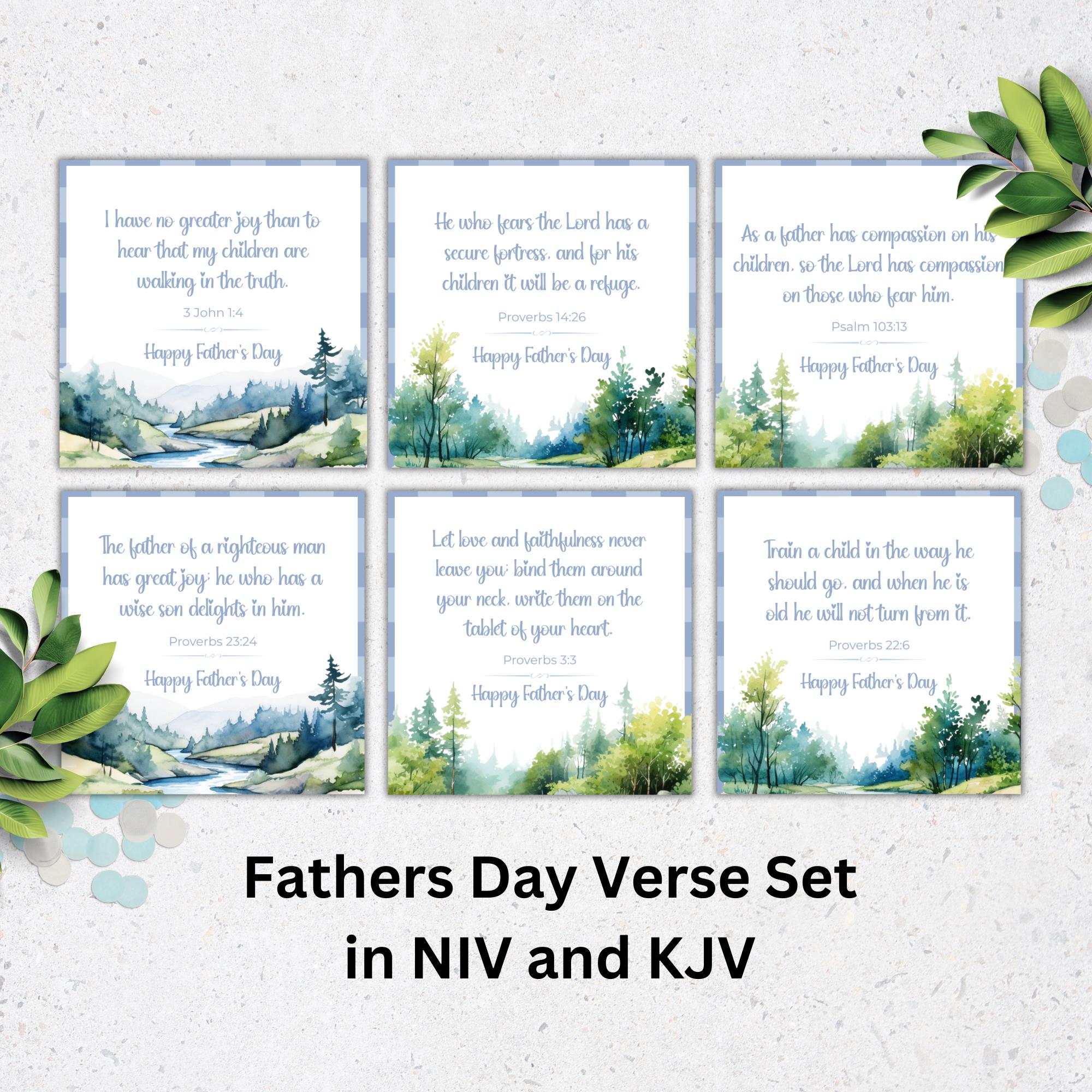 Christian Fathers Day Bible Verse Card, Fathers Day Scripture Card ...