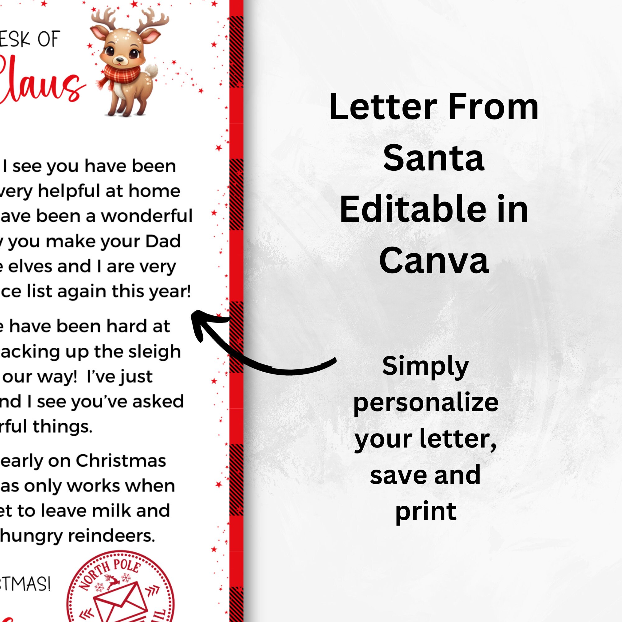 Editable Letter From Santa Printable, Santa's Nice Certificate and Editable Letter From Santa Printable, Santa's Nice Certificate and