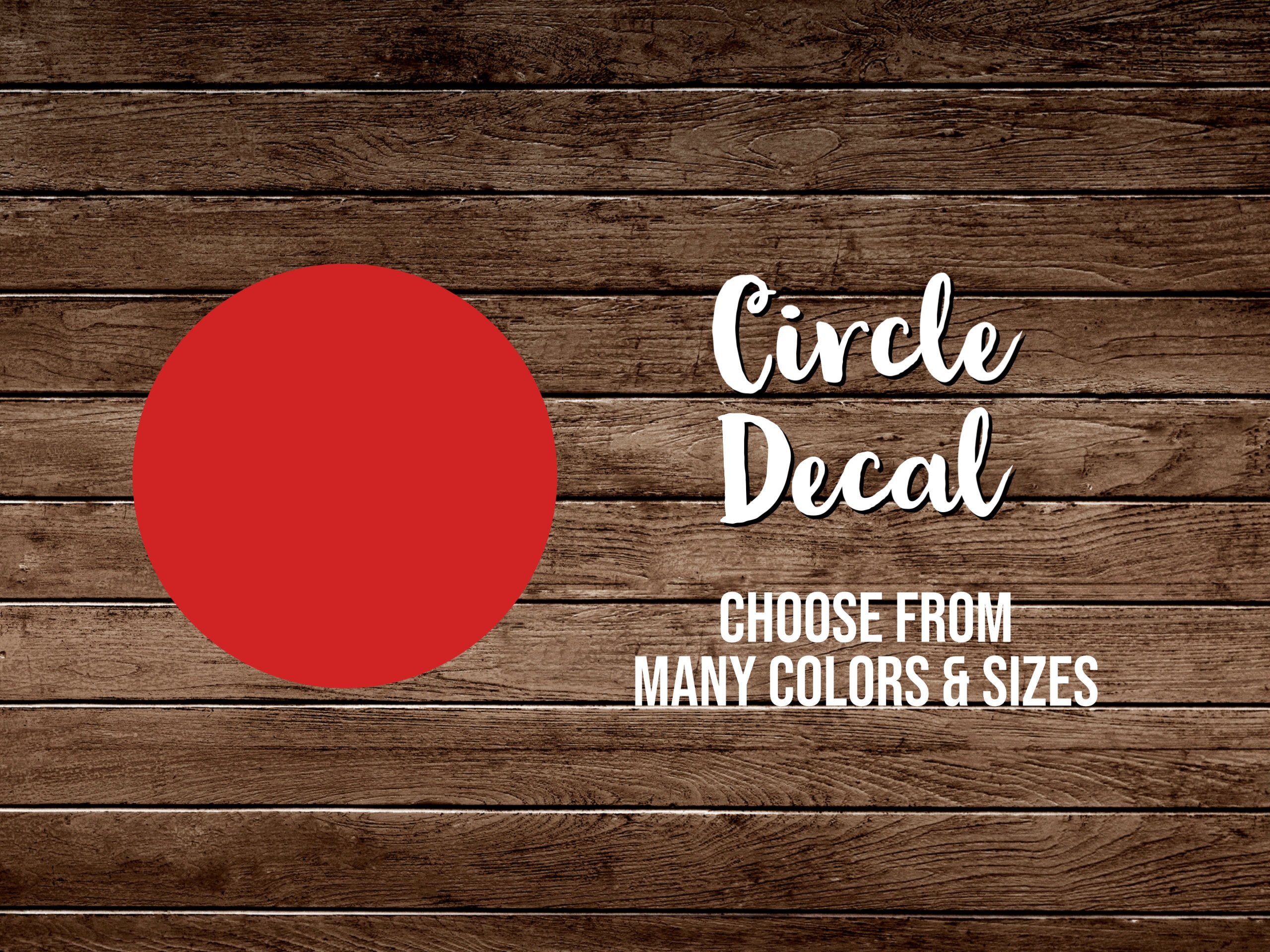 Circle Vinyl Decal- Choose Your Color and Size.Circle Sticker, Circle Decal, Simple Circle Vinyl Decal, Red Circle Decal, White Circle Decal