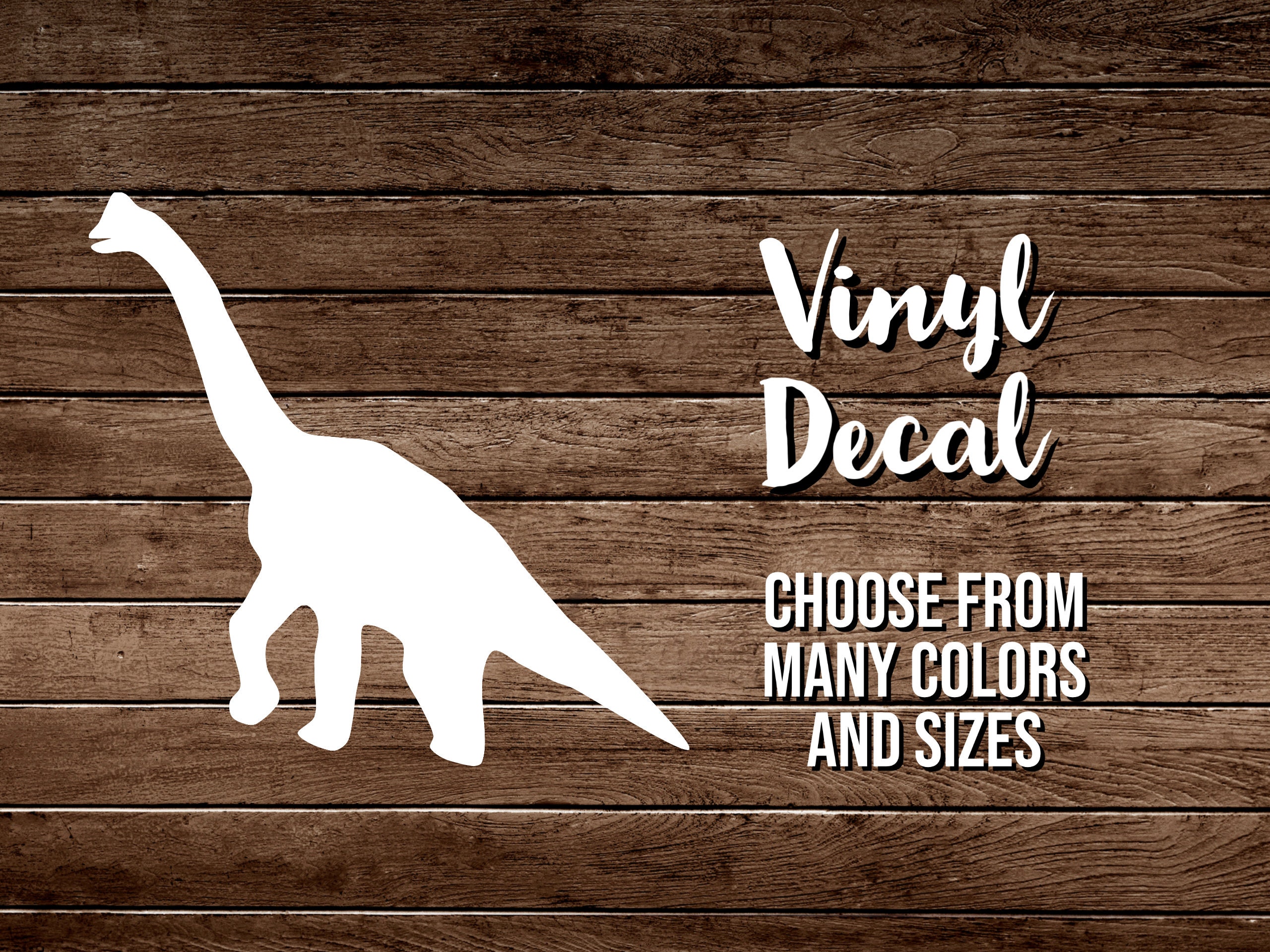 Dinosaur Vinyl Decal, Dino Vinyl Decal, Brontosaurus Vinyl Decal, Green Dinosaur Decal, Dinosaur Birthday Party Decal, Reptile Decal