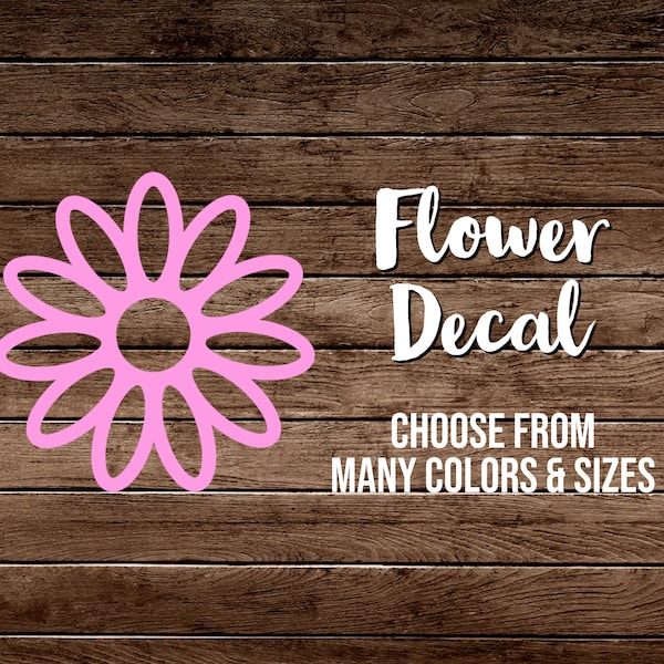 Flower Decal, Daisy Decal, Pink Flower Decal, Purple Flower Vinyl Decal, Flower Vinyl Decal, Flower Sticker, Daisy Vinyl Decal, Vinyl Decal