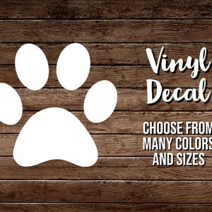 Paw Print Decal, Dog Print Decal, Animal Print Decal, Dog Decal, Paw Decal, Paw Print Vinyl Decal, Dog Print Vinyl Decal