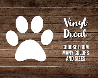 Paw Print Decal, Dog Print Decal, Animal Print Decal, Dog Decal, Paw Decal, Paw Print Vinyl Decal, Dog Print Vinyl Decal