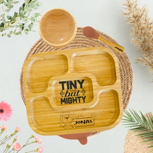 Personalized Bamboo Baby Plate Set: Eco-Friendly Weaning Dinnerware