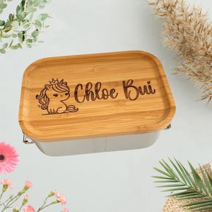 Boîte à lunch personnalisée avec des motifs de licorne | Lunchbox pour tout-petits en acier inoxydable | Boîte à collation | Jardin d'enfants | Boîte à lunch licorne