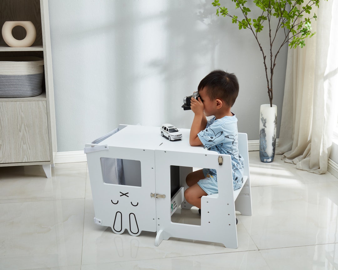 Montessori Kitchen Helper Tower Convertible Learning Tower, All in One ...