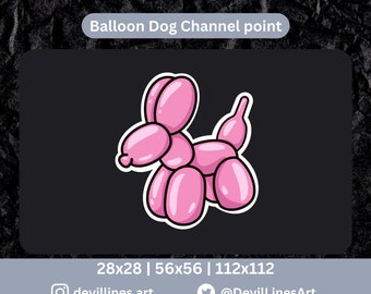 Punto canale Pink Balloon Dog / Download istantaneo / Twitch, Discord, Youtube, Kick e così via.