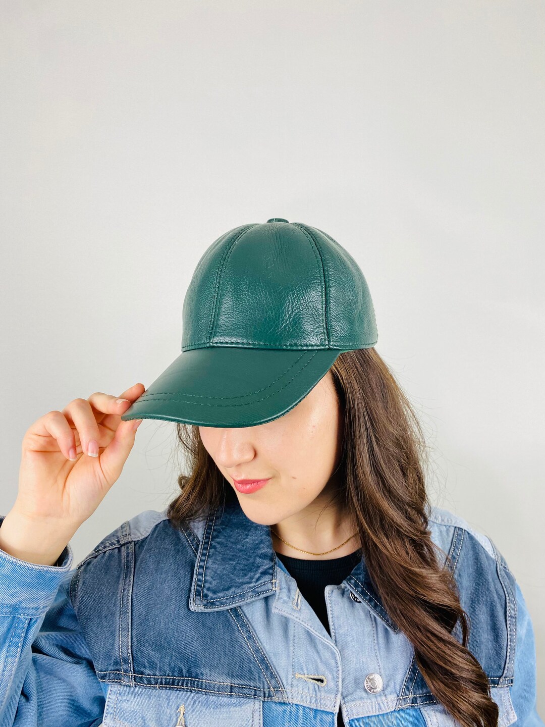 Womens leather 2024 ball cap