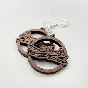 A-29 Plane Dangle Earrings, Solid Hardwood, Dangle Earrings, Air Force, Fighter Jet, Pilot, For Women, Gift, Pilot Wife, Wooden Earrings