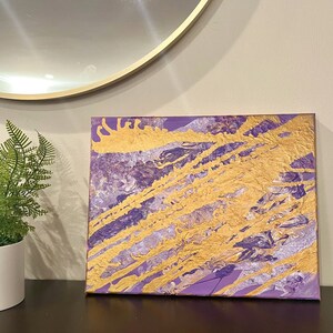 11 x 14 Abstract Gold Detailed hand painted canvas