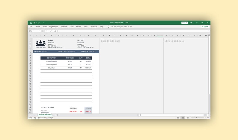 invoice template editable invoice printable invoice excel