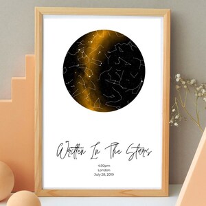 Cartes des étoiles personnalisables | Carte d'étoiles imprimée galaxie personnalisée