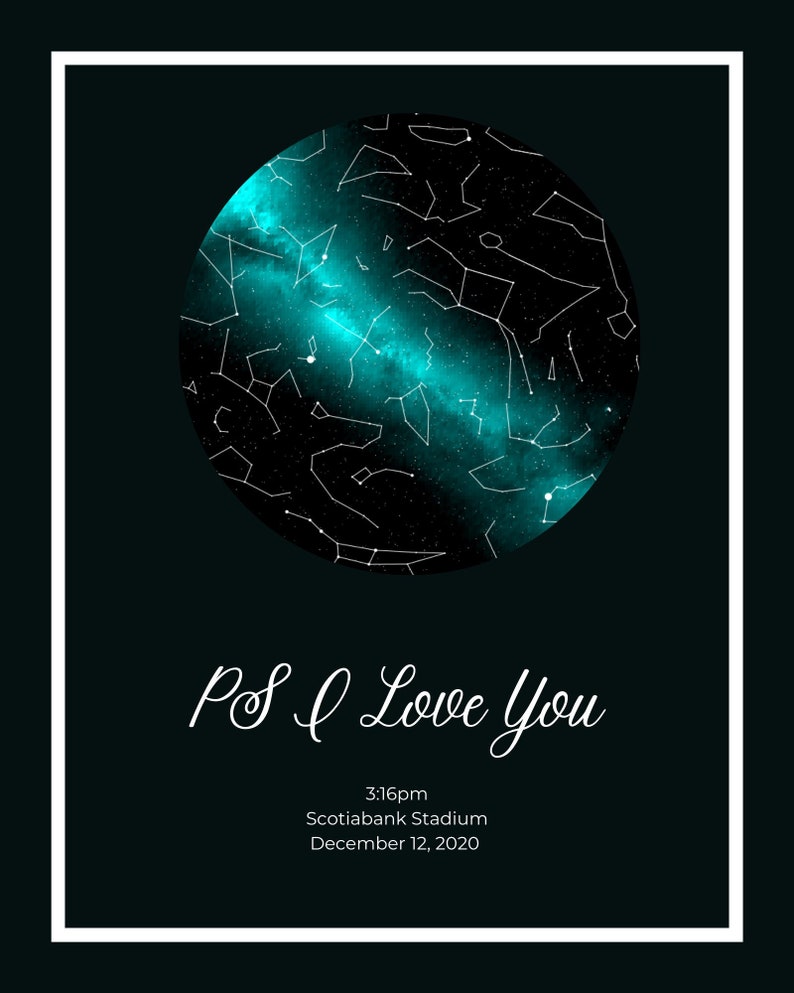 Customizable Star Maps Personalized Galaxy Print Star Map Etsy