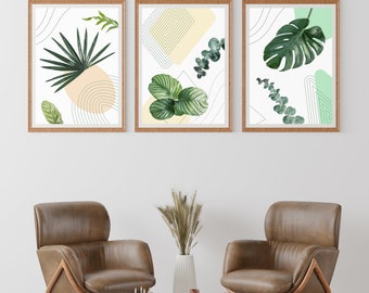 Boho Gallery Wall Art Set Of 3 | Mid Century Modern Prints |  3 piece wall art | Printable Wall Art |  colorful art print