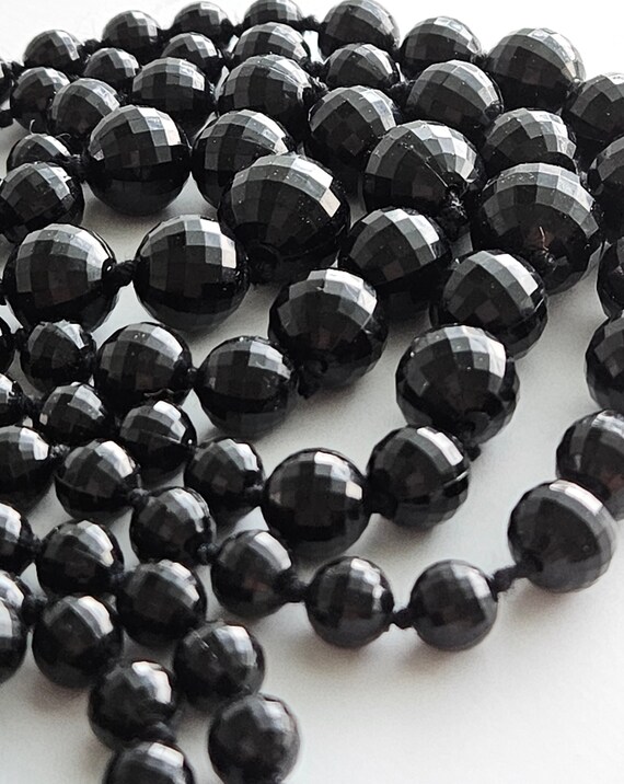 Vintage W GERMANY Black Multifaceted Resin Beads,… - image 9