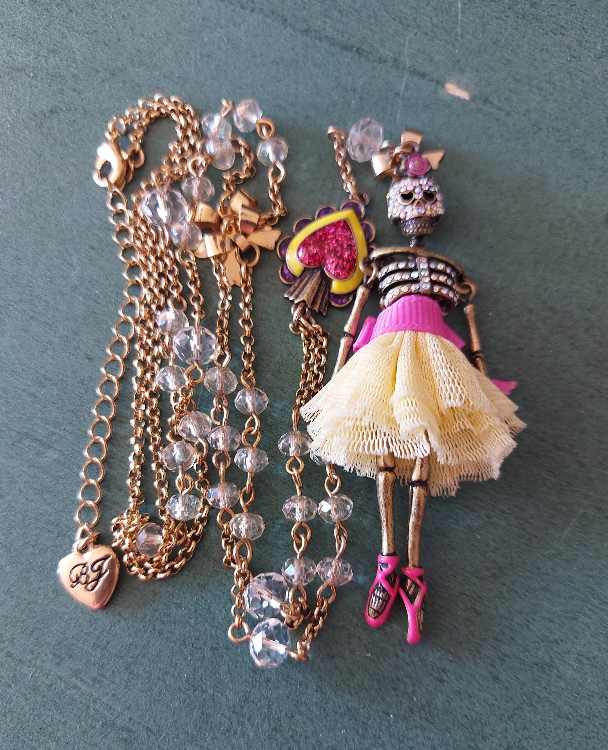 Betsey johnson skeleton necklace best sale