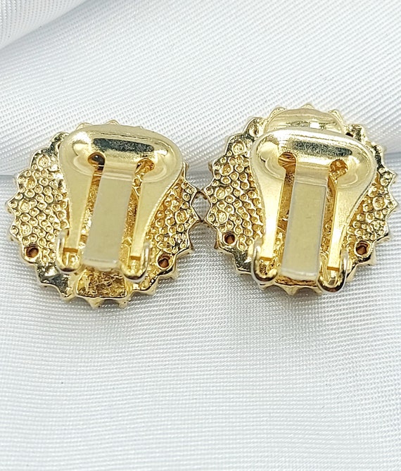 Michael Kors Gold Tone Coin Earrings, Pavé Rhines… - image 9