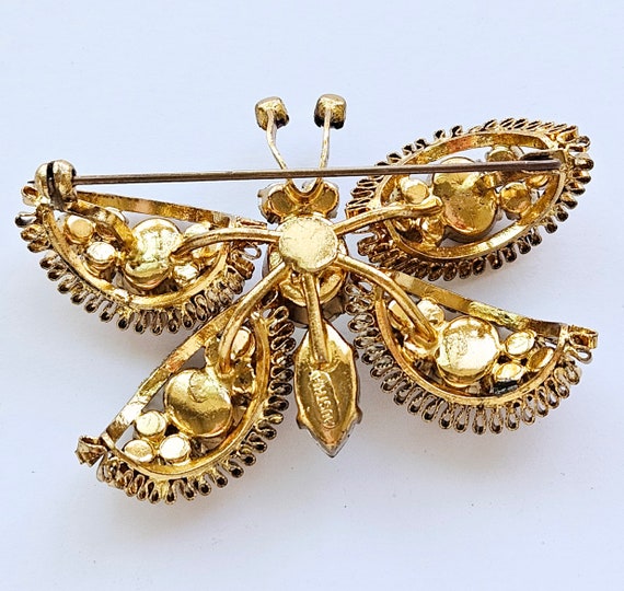 Vintage Austria gold plated Butterfly Brooch, Aus… - image 7