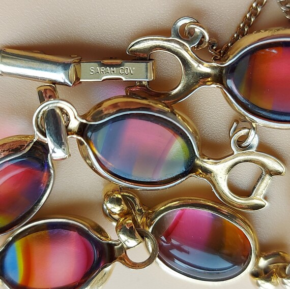 1960's SARAH COV Harmony Bracelet, Rainbow/Waterm… - image 8