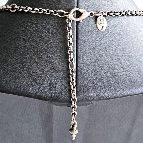 Vintage Myka Swarovski Crystal Teardrop Necklace, Rhodium Plated View 4