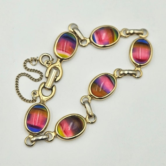 1960's SARAH COV Harmony Bracelet, Rainbow/Waterm… - image 2